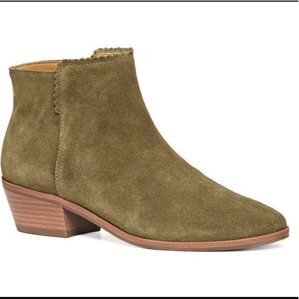 Jack Rogers Bailee Suede Booties in Olive